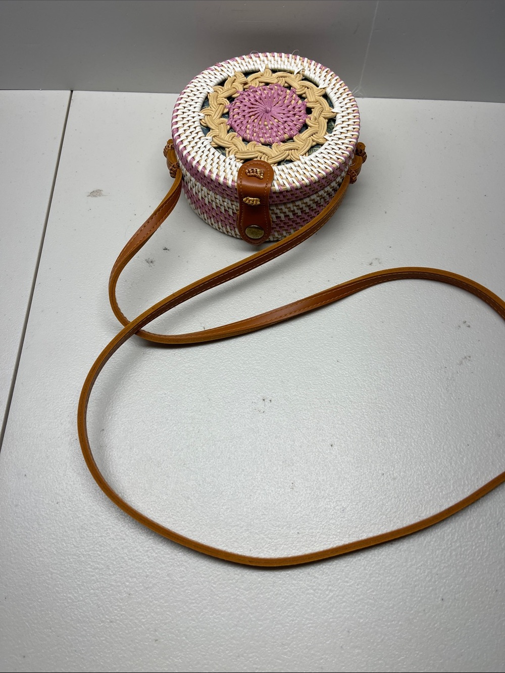 ORIGINAL HANDMADE NATIVE RATTAN CIRCLE SLING BAG